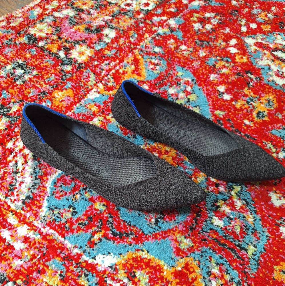 Rothy's Black Flats Sleek Minimalist Design